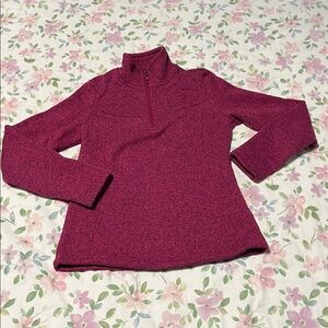 The North face pink pull over sweater jacket small half zip front